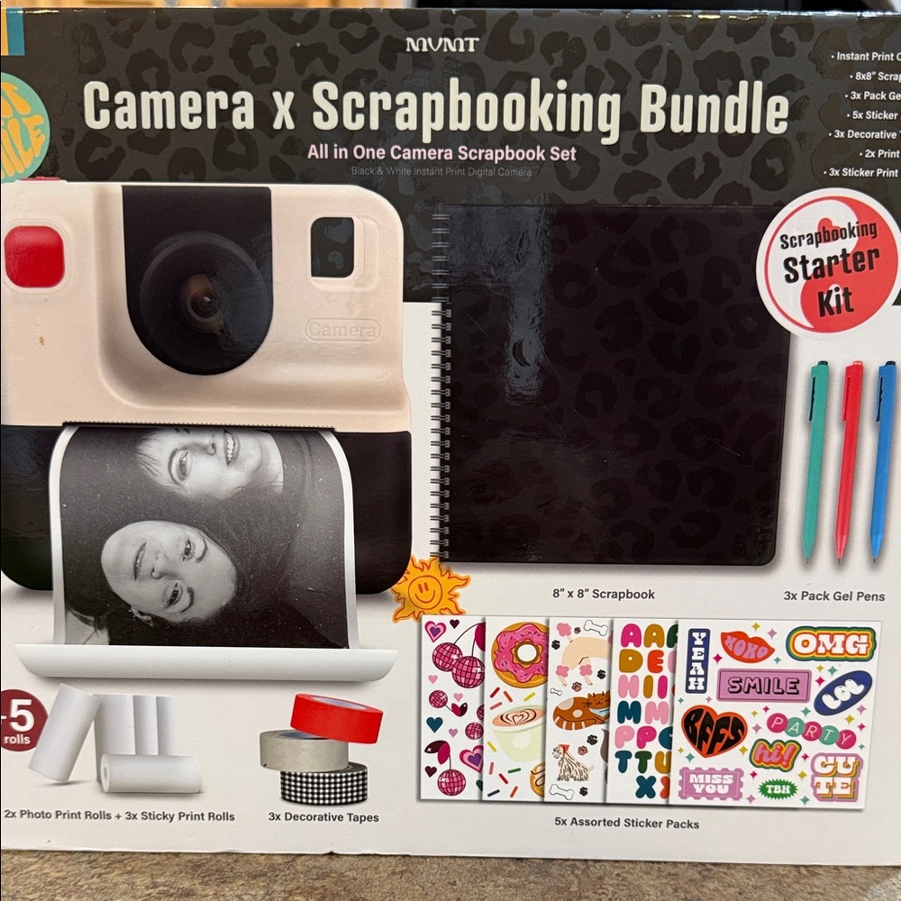 Camera and Scrapbooking Bundle with Pens and Stickers